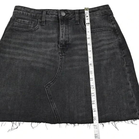 Banana Republic Denim Mini Shirt with Raw Hem Black Size 4 - Picture 11 of 11